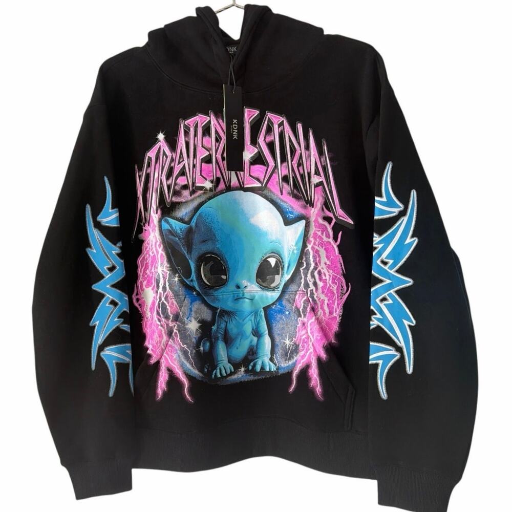KDNK Xtraterrestrial Graphic Hoodie - Black Colored - SIZE: XL (NEW w/ Tags)